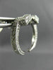 ANTIQUE .72CT DIAMOND 14KT WHITE GOLD 3D CLASSIC MOON SHAPE EARRINGS #21750