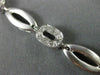 ANTIQUE 1CT ROUND DIAMOND 14K WHITE GOLD CLASSIC OVAL SATIN LINK BRACELET #11639