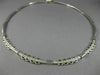 ESTATE 1CT ROUND CUT DIAMOND 14KT WHITE GOLD 3D CIRCULAR LINE NECKLACE #2106