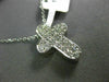 ANTIQUE .40CT ROUND DIAMOND 14KT WHITE GOLD CLASSIC FLOATING CROSS PENDANT #1894