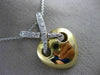 ESTATE LARGE .45CT DIAMOND 14KT WHITE & YELLOW GOLD 3D PUFF HEART PENDANT #21443