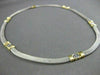 ESTATE WIDE & LONG 14KT WHITE & YELLOW GOLD MESH SCREW NECKLACE UNIQUE! #22677