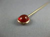 ANTIQUE AAA RED CABOCHON AGATE 14KT YELLOW GOLD 3D CLASSIC LAPEL PIN #26532
