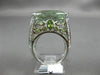ESTATE EXTRA LARGE 15.22CT DIAMOND & AAA GREEN AMETHYST 14KT WHITE GOLD 3D RING