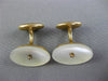 ANTIQUE AAA MOTHER OF PEARL 14K YELLOW GOLD CLASSIC HANDCRAFTED CUFF LINK #26424