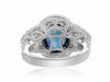 GIA CERTIFIED 6.82CT DIAMOND & AAA SAPPHIRE PLATINUM 3D FILIGREE ENGAGEMENT RING