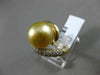 ESTATE LARGE .62CT DIAMOND 14KT YELLOW GOLD 3D GOLDEN SOUTH SEA PEARL SWIRL RING