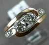 ESTATE .80CT DIAMOND 14KT WHITE & ROSE GOLD 3D TWO STONE LOVE KNOT PROMISE RING