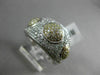 ESTATE WIDE 1.28CT DIAMOND 18KT WHITE & YELLOW GOLD 3D PAVE ETOILE FUN RING