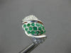 ESTATE LARGE 3.36CT DIAMOND & EMERALD 18K WHITE GOLD 3D CLIP ON HANGING EARRINGS