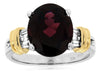 LARGE 5.63CT DIAMOND & AAA RHODLITE 14K 2 TONE GOLD OVAL CLASSIC ENGAGEMENT RING