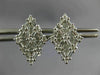 ESTATE LARGE 1.40CT DIAMOND 14K WHITE GOLD 3D GEOMETRIC CLIP ON EARRINGS #26549