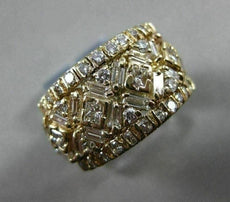 ANTIQUE WIDE 1.20CT DIAMOND 14KT YELLOW GOLD 3D X LOVE ANNIVERSARY RING #20381