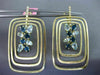 5.14CT DIAMOND & AAA AQUAMARINE BLUE TOPAZ 14KT YELLOW GOLD 3D HANGING EARRINGS