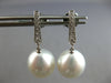 .16CT DIAMOND & AAA TAHITIAN PEARL 18K WHITE GOLD JOURNEY BAR HANGING EARRINGS