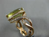 ESTATE LARGE 8.73CT DIAMOND & AAA LIME QUARTZ 14KT ROSE GOLD HALO INFINITY RING