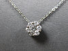 SMALL .20 CT DIAMOND 14KT WHITE GOLD 3D CLASSIC INVISIBLE FLOWER NECKLACE #27856