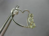 ESTATE .32CT DIAMOND & GREEN AMETHYST 14K WHITE GOLD 3 STONE HEART STUD EARRINGS