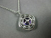 ESTATE .79CT DIAMOND & AAA AMETHYST 14K WHITE GOLD 3D SQUARE DOUBLE HALO PENDANT