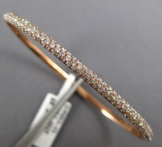 1.58CT DIAMOND 14KT ROSE GOLD 3 ROW CLASSIC PAVE SEMI ETERNITY BANGLE BRACELET