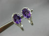 ESTATE 1.28CT DIAMOND & AMETHYST 18K WHITE GOLD SWIRL LEVERBACK HANGING EARRINGS