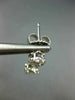 ESTATE 1.06CT DIAMOND 14KT WHITE GOLD 3D DOUBLE FLOWER HANGING EARRINGS #155