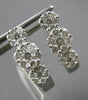.75CT DIAMOND 14KT WHITE GOLD FLOWER PAST PRESENT FUTURE LEVERBACK HOOP EARRINGS