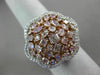 ESTATE EXTRA LARGE 2.70CT WHITE & PINK DIAMOND 18KT 2 TONE GOLD 3D FLOWER RING