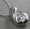 ESTATE DIAMOND SOLITAIRE TEARDROP 18KT WHITE GOLD MODERN PENDANT F VS #7561