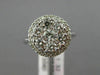 ESTATE LARGE 1.32CT DIAMOND 14K WHITE GOLD 3D HALO FILIGREE CLUSTER PROMISE RING