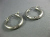 ESTATE SMALL 14KT WHITE GOLD 3D CLASSIC HANDCRAFTED HOOP EARRINGS #25135