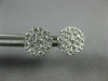 ESTATE LARGE 1.0CT DIAMOND 14KT WHITE GOLD SOLITAIRE HALO CLUSTER STUD EARRINGS