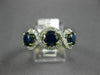 ESTATE 2.1CT DIAMOND & AAA SAPPHIRE 14K YELLOW GOLD THREE STONE ANNIVERSARY RING