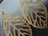ESTATE LARGE 3.05CT DIAMOND 18K ROSE GOLD HANDCRAFTED LEAF PAVE HANGING EARRINGS