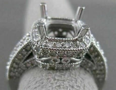 ESTATE 1.93CTW DIAMOND 14K GOLD RING SQUARE SEMI MOUNT ENGAGEMENT FILIGREE 20963