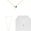 .66CT DIAMOND & AAA EMERALD 14K YELLOW GOLD 3D PEAR SHAPE & EMERALD CUT NECKLACE