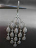 ESTATE LARGE 3.32CT DIAMOND 14KT WHITE GOLD FLOATING CHANDELIER DROP EARRINGS