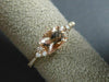 ESTATE 1.08CT DIAMOND & AAA MORGANITE 14KT ROSE GOLD SEMI ETERNITY CLUSTER RING