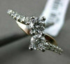 ESTATE .60CT DIAMOND 14KT WHITE GOLD 3D 2 STONE CRISS CROSS COMPANION LOVE RING