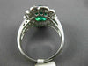 WIDE 3.18CT DIAMOND & EMERALD 18KT WHITE GOLD OVAL FLOWER ENGAGEMENT RING #2925