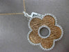 ESTATE LARGE 1.95CT DIAMOND 14KT WHITE & ROSE GOLD 5 LEAF CLOVER PENDANT & CHAIN
