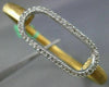 ESTATE LARGE .74CT DIAMOND 18K WHITE & YELLOW GOLD MATTE & SHINY BANGLE BRACELET