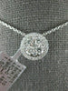 ESTATE LARGE .68CT DIAMOND 18KT WHITE GOLD CLASSIC ROUND CLUSTER HALO PENDANT