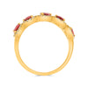 1.58CT DIAMOND & AAA RUBY 14KT YELLOW GOLD PEAR SHAPE 5 STONE ANNIVERSARY RING