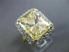 EXTRA LARGE 10.08CT WHITE & FANCY YELLOW DIAMOND 18K 2TONE GOLD ENGAGEMENT RING