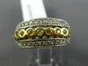 ESTATE WIDE 1.15CT DIAMOND & YELLOW SAPPHIRE 18KT TWO TONE GOLD ANNIVERSARY RING