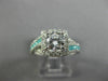ESTATE 1.34CT DIAMOND & AAA PARAIBA 14K WHITE GOLD INFINITY HALO ENGAGEMENT RING