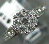 ESTATE WIDE .90CT DIAMOND 14KT WHITE GOLD FLOWER FRIENDSHIP PROMISE RING #22298