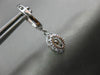 ESTATE .98CT ROUND & MARQUISE DIAMOND 14KT WHITE GOLD 3D HALO HANGING EARRINGS