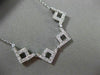 ESTATE .48CT DIAMOND 14KT WHITE GOLD 3D INTERCHANGEABLE SQUARE PENDANT NECKLACE